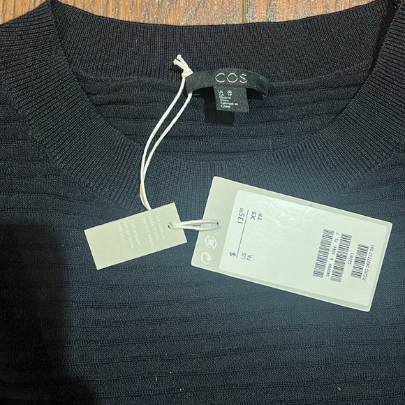 𝙲𝙾𝚂 Ribbed Crewneck Navy Blue Size XS - Picture 6 of 8